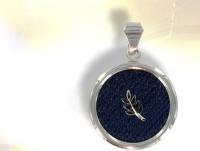 Ref-1642 Acacia and denim pendant