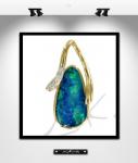 MK0015:  Pendentif opale, or et diamants