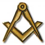 REF 4154 - Gold masonic  lapel pin Square & Compass.
