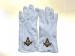 4143-White embroidered gloves compass and square