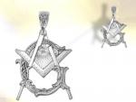 Ref-1195  Solid silver masonic pendant