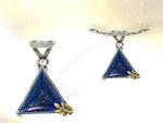 Ref-2987  Triangle Lapis-Lazuli Argent et Or
