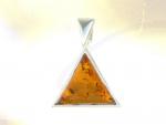 Ref-445  Pendentif maonnique Triangle d'ambre